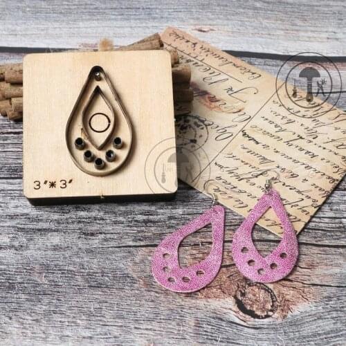 ZONESUN T1 DIY Custom Cutter Leather Earring Cutting Die Leather Cut Out Earring For Steel Rule Die Cutting Machine Press Tools