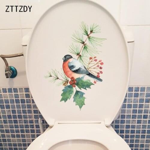 ZTTZDY 17.4CM×24.7CM Christmas Decoration Bird Home Wall Decoration Bathroom Toilet Stickers T2-0975