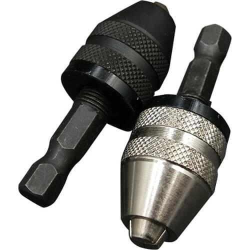 0.3-6.5mm Key-less Drill Chuck Conversion Tool Screwdriver Adaptor 1/4'' Hex Shank Drill Bit Tool
