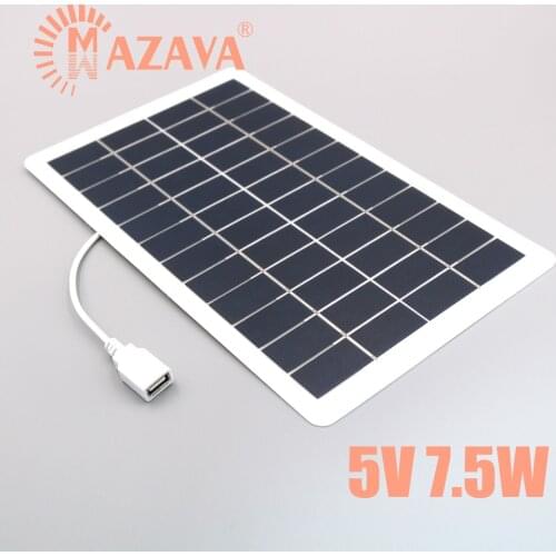 1Pcs 5V 7.5W Output USB Solar Battery Solar Panel Outdoor Portable Solar Charger Pane