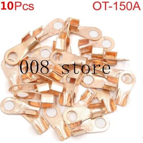 10Pcs 150A Copper Battery Cable Connector Terminal Crimping 16-35mm2 Wire OT-150A