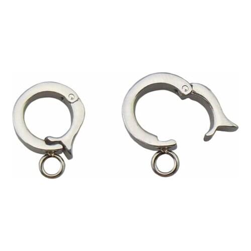 10pcs Inner 7mm Silver Tone 316L Stainless Steel Necklace Bracelet Pendant Jewelry Clasps for Jewelry Making Accessories F28