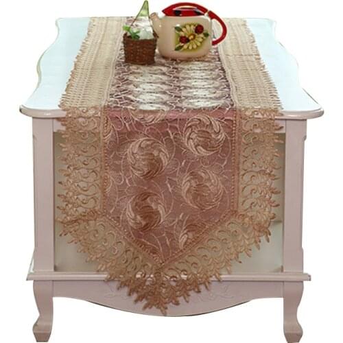 2020 New Arrival Table Runner Embroidered Tea Lace Table Cloth Cover Towel Christmas Home Tablecloth Placemat Wedding Decor