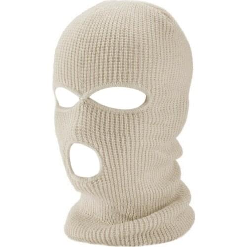 3-Hole Knitted Full Face Cover Ski Winter Warm Cycling Neon Solid Color Balaclava Mask Hat Halloween Party Cosplay Cap