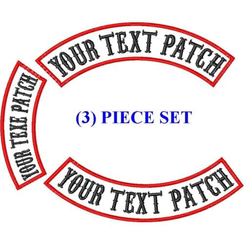 350mm wide Customize embroidery mc rocker patch 3 pieces per set motorcycle biker iron on patches for full back jacket clothing