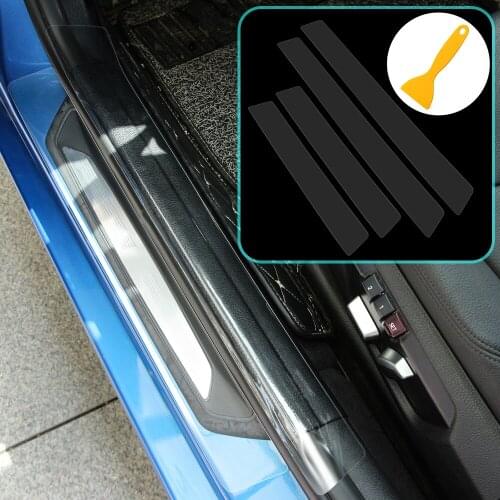 4pcs car Sticker door Transparent Sill Plate For GRANTA NIVA VESTA XRAY stickers Accessories Protector Decals