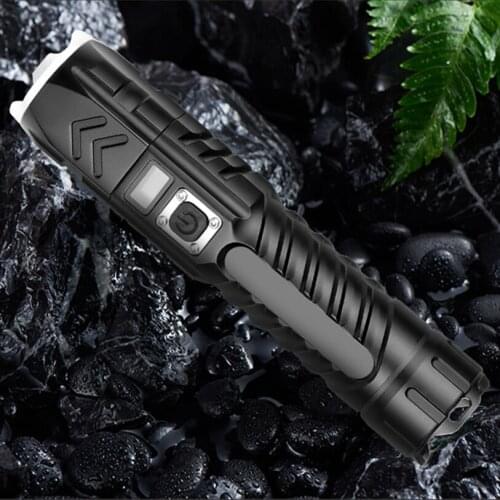 4-core XHP90.2 Smart Power Display Led Flashlight Usb Rechargeable Powerbank 18650 26650 Battery Torch Aluminum Zoomable Lantern
