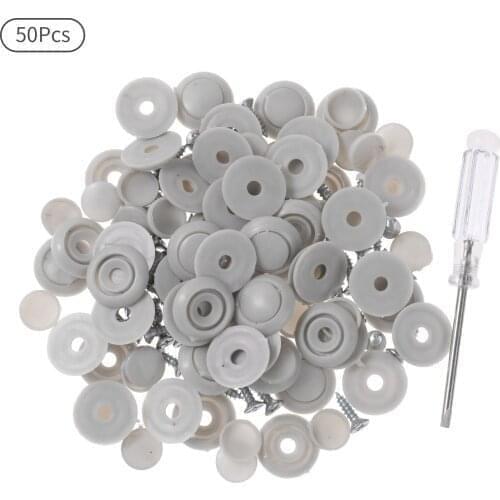 50 Car Interior Ceiling PP Fixing Screw Car Roof Fixed Buckle Snap Rivet Retainer Automotive Headliner Repair Button+Screwdriver
