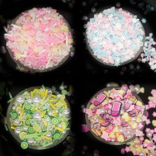 Mix Clay Slices Beads Cloud Snowflake Sakura Pearl Star For Slimes Filler Resin Shaker Card Christmas Decoration DIY Accessory