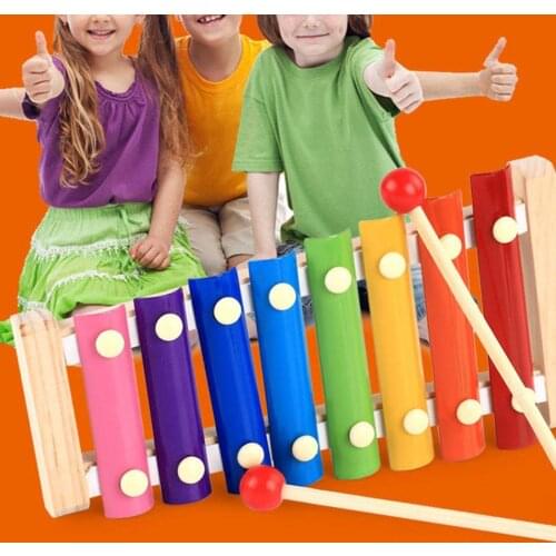 8 Scale Xylophone Percussion Instrument Hand Knock Piano Children Musical Toy Baby Kid Early Educational Toys Birthday Gifts