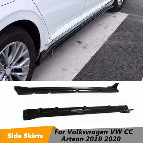Side Bumper For Volkswagen VW CC Arteon Side Skirt Body Kit 2019 2020 Glossy Black Side Skirts Lip Chin Spoiler ABS