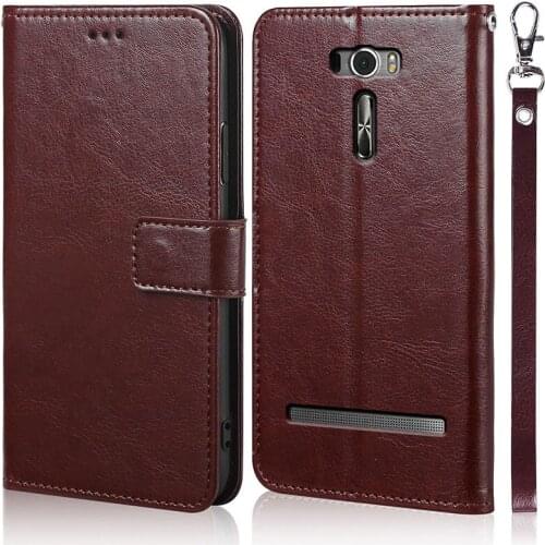 Luxury Leather Flip Book Case for Asus Zenfone 2 Laser ZE550KL ZE551KL Z00LD Wallet Stand Case Phone Cover Bag