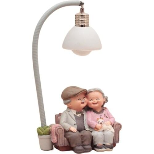 Creative Couple Night Light Valentine Wedding Anniversary Gift Home Decor Romantic Resin Ornament Art Craft