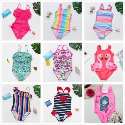 2-16Year Girls Swimwear New 2020 Girls Swimsuit One piece Children swimwear Teenager Kids Beach wear Bathing suit-ST187mix