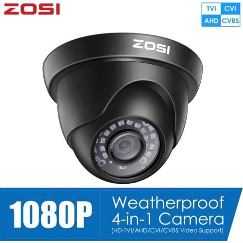 ZOSI 1080P 2MP TVI CVI AHD CVBS 4-in-1 Video Surveillance Outdoor Dome Camera HD Weatherproof Home CCTV Security Camera System