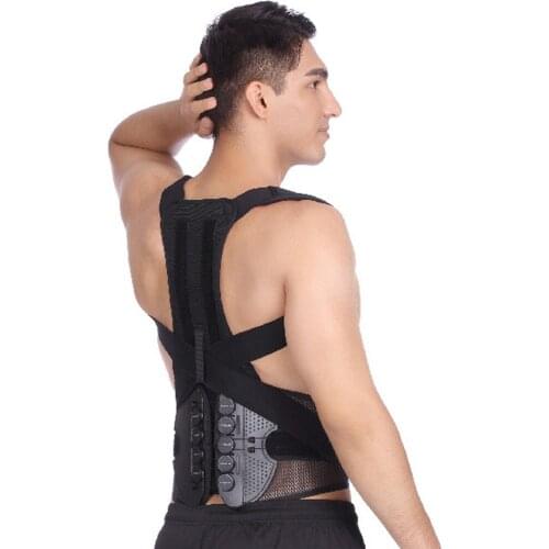 Medical Therapy Shoulder Posture Correction Waist Back Scoliosis Support Brace Pain Relief Straightener Lumbar Elastic Belt Men