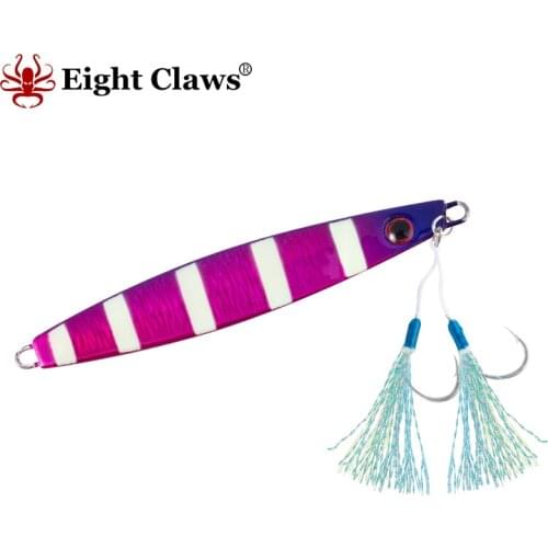 Eight Claws 40g Metal Slow Jig Fish Lead Jigs Luminous Fishing Baits Hard Jigging Lures With Hooks Fishing Tackles
