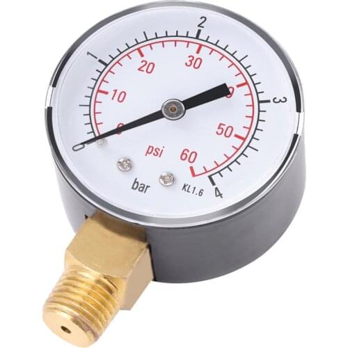 Mini Pressure Gauge For Fuel Air Oil Or Water 0-4bar / 0-60psi NPT Pressure Gauge Fuel Air Compressor Meter