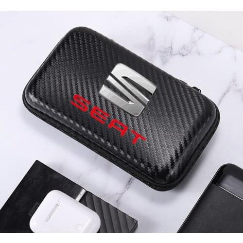 Multifunction Carbon Fiber Car Driving Supplies Storage bag For TOLEDO leon EXEO mk3 mk2 5f ateca altea Bolero Salsa Tango