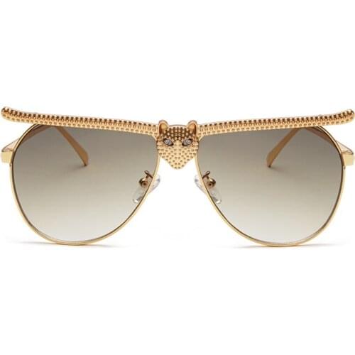 Trendy Luxury INS Cat Head Pilot Sunglasses Women Men 2020 Vintage Punk Rhinestone Sun Glasses Oculos Lentes Gafas De Sol UV400