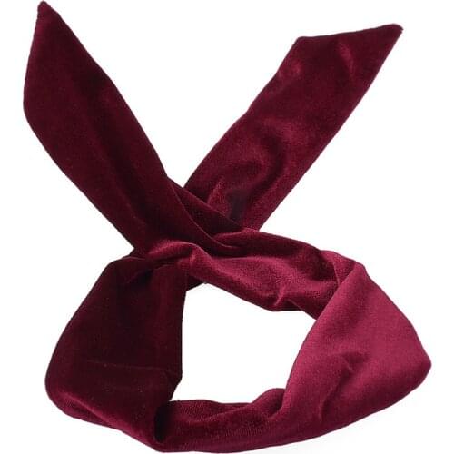 Fashion Rabbit Ears Hair Bands For Girl Party School Style DIY Retro Women Headband Velvet Bow Yoga Hair Accessoriesi