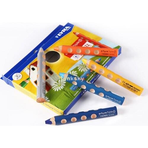 Lyra Groove Triple 3 in 1 Color Pencil Set, Watercolour Pencil, Coloured Pencil and Wax Crayon all in 1 Pencil,for Children