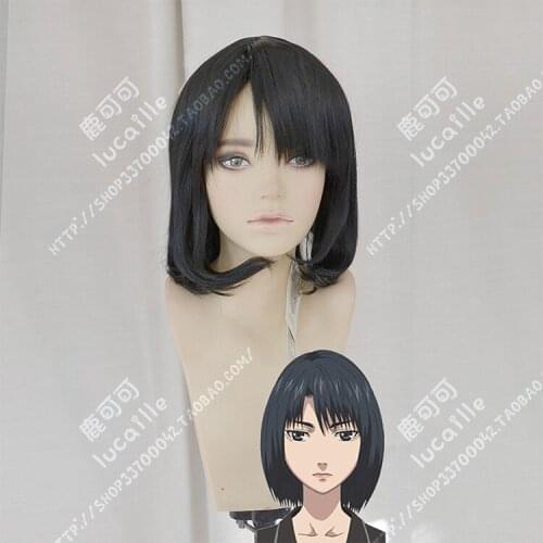 Anime Kokkoku Majima Shoko Cosplay Wig Black Heat Resistant Synthetic Hair Wigs + Wig Cap