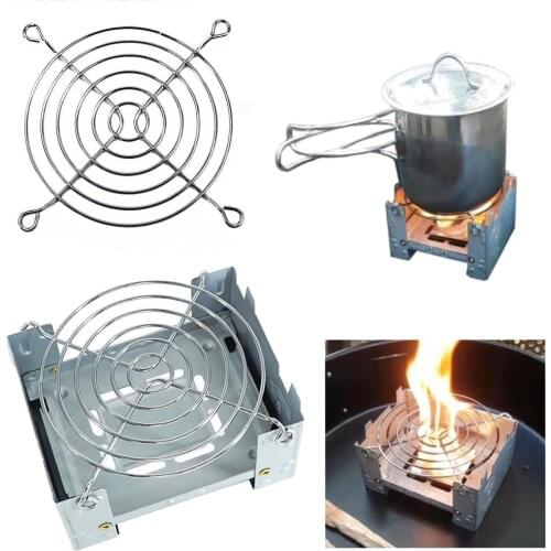 Outdoor Camping Foldable Wax Furnace with Stainless Steel Disc Wire Bracke Wax Stove Fishing Barbecue Hiking Accessories Hot