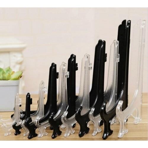 Fashion Clear Plastic Plate Display Stand Picture Frame Transparent Easel Holder Arts Case Holders Photo Display