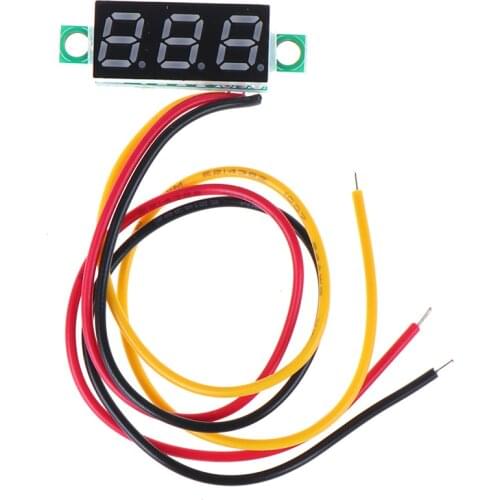 DC 0-100V 3-Wire Mini Gauge Voltage Meter Voltmeter LED Display Digital Panel Voltmeter Meter Detector Monitor Tools 0.28inch