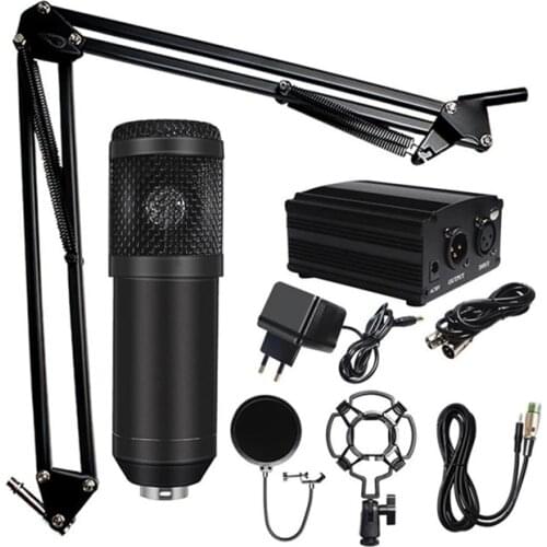 Top Deals Professional Musical Microphone Condenser Microphone Kits Bundle Microphone for Computer Studio Recording-EU Plug