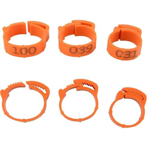 Adjustable Chicken Foot Rings Inside Diameter Size 2~2.4cm 6 Color Optional Farm Poultry Flexible Retractable Foot Rings 100Pcs