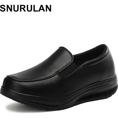 SNURULAN Moccasins Woman Nurse Work Walking Wedge Shoes Shake Shoes