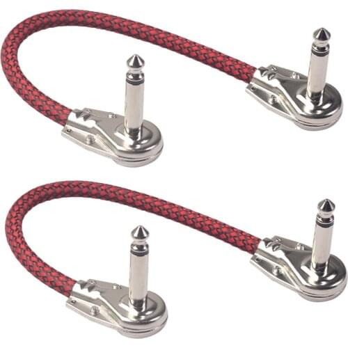 Guitar Patch Cable XLR M To M 20cm 6.35mm Plug Cables For Effect Pedals Red