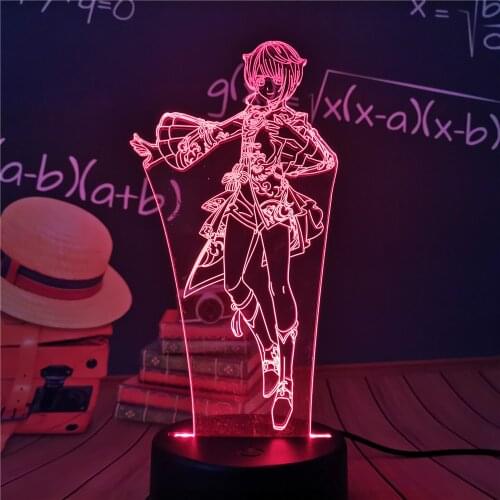 Genshin Impact Child Night Light Led Color Changing Usb Battery Powered Usb Lamp Gawr Gura Game Room Decor Unique Gift for Gamer