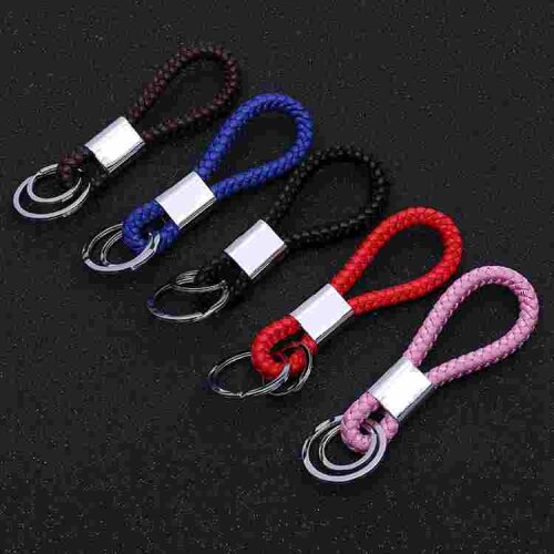 Creative double ring keychain hand-woven rope mens and womens keychain car keychain jewelry