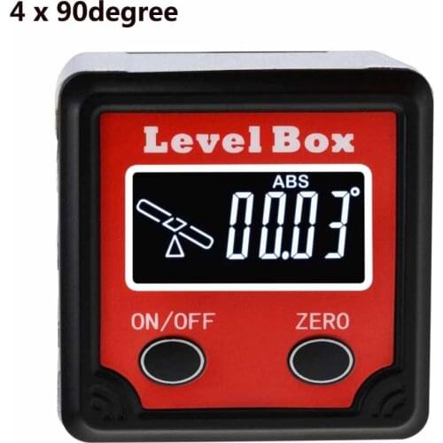 Digital Level Angle Finder Bevel Box (4 x 90deg) Inclinometer Protractor Gauge Tilt Direction Indicator With Magnetic Base