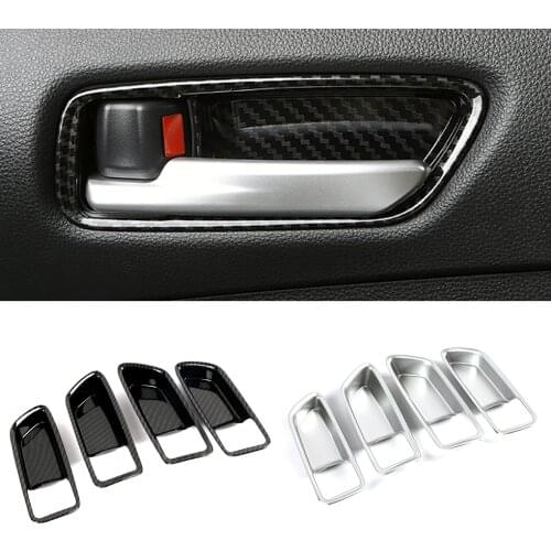 For Toyota Corolla 2019-2021 Inner Door Handle Bowl Cover Door Clasp Trim Interior Mouldings Carbon Fiber Printed Matte Silver