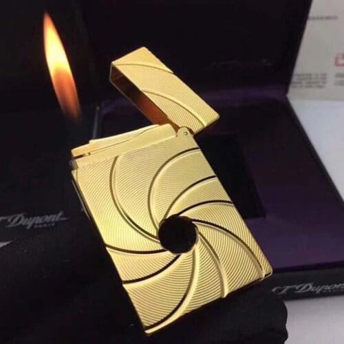 High-grade pure Copper Gas lighter.France DP Loud Lighter 007 bright sound Flint Wheel Ignite Cigarettes Smokong Collection Gift