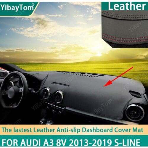 High Quality PU Leather Dashboard Anit-slip Anti-UV Cover mat Protective Carpet For Audi A3 8V 2013-2019 S-line accessories