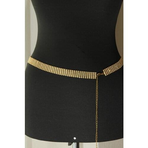 Womens Cubic Zirconia Belt Diamond Gold Women 'S Trend Special Belt