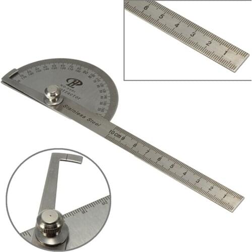 1 PCS 100mm Stainless 0-180 Degree Steel Protractor Angle Finder Arm Rule Measure Tool
