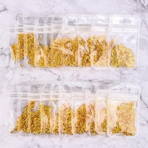 1Pack Nail Art Moon Star Feather Sequins Geometric Shaped Decoration 3D Metal Studs Rivets Manicure Accessories