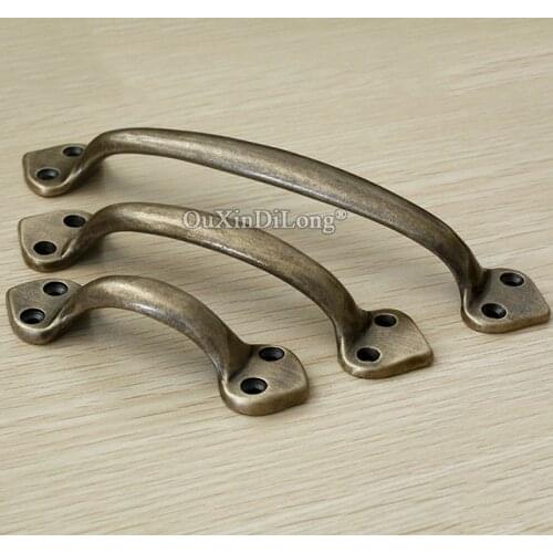 Retro Vintage 10PCS Antique Brass Cabinet Pulls Handles Cupboard Wardrobe Drawer Cabinet Door Handles Furniture Hardware