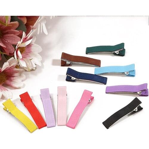 10pcs/lot Colourful DIY Hair Accessories Temperament Fashion Flat Mouth Square Clip Duckbill Clip Handmade Alloy Material Card