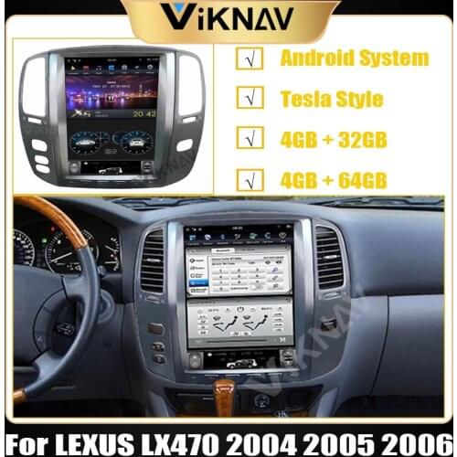 12.1 inch Android System vertical screen car DVD Player Multimedia for Toyota Land Cruiser 100 /LEXUS LX470 2004 2005 2006