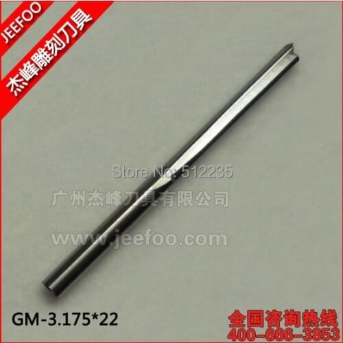 3.175*22 Engraving Tungsten Carbide Tools Two Straight Flute Bits cnc solid carbide
