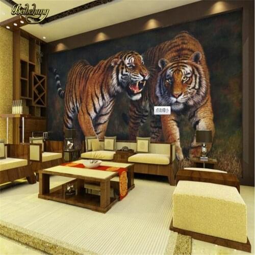 Beibehang Custom 3D Photo wall papers home decor papel de parede 3D tiger papel mural wallpaper for living Room Home Decoration