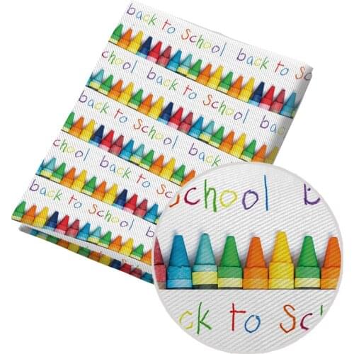 50*145CM Fabric Back to School Pattern Printed Polyester Cotton Twill Fabric Patchwor Printed