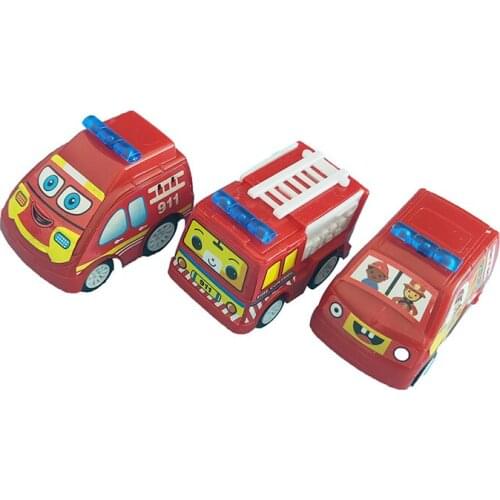 6Pcs/Set Mini Cute ABS Model of Childrens Engineering Vehicle Creative Children Recreation Inertial Car Suit